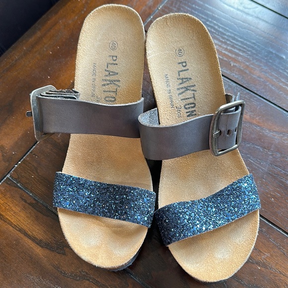 Shoes - Women's Sandals with Glitter Strap - Black